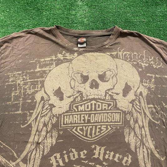 Harley Davidson Skull Vintage Gothic Biker T-Shirt