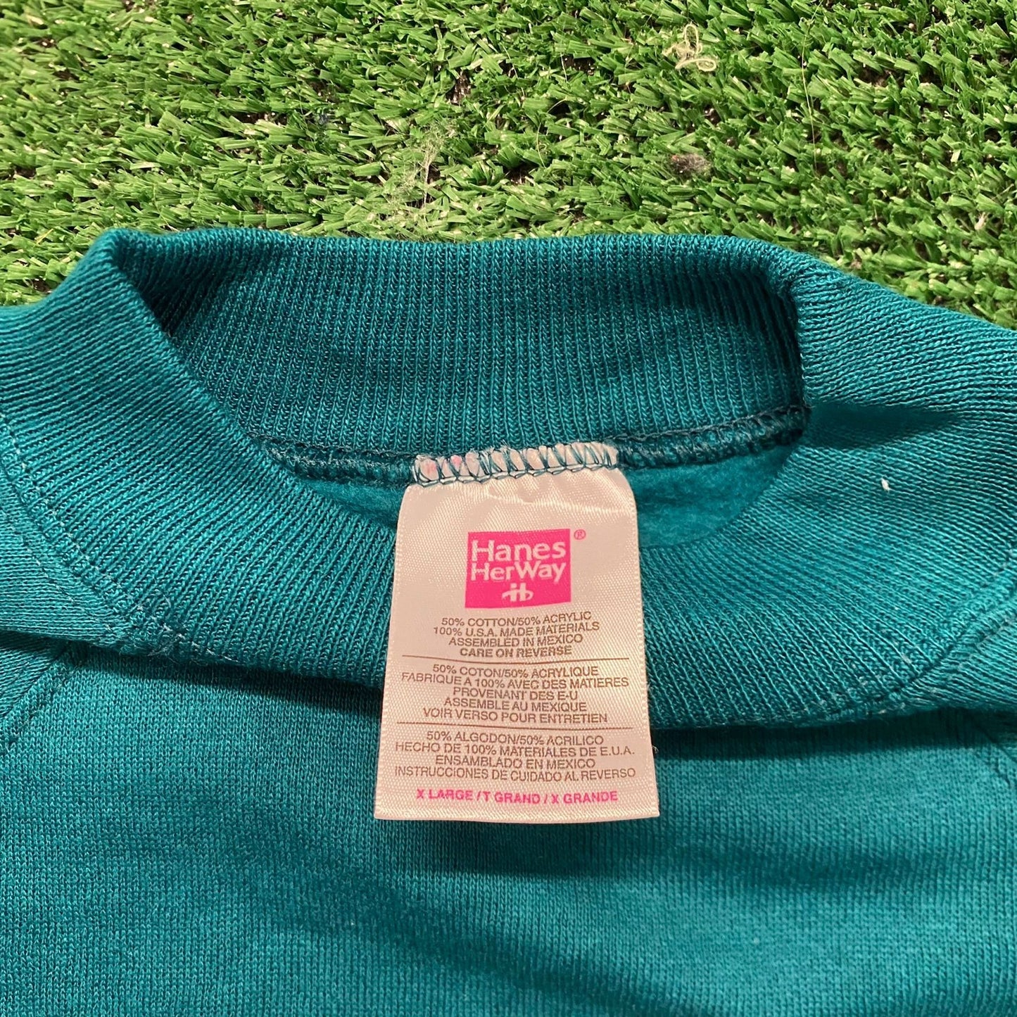 Teal Vintage 90s Deadstock Blank Crewneck Sweatshirt