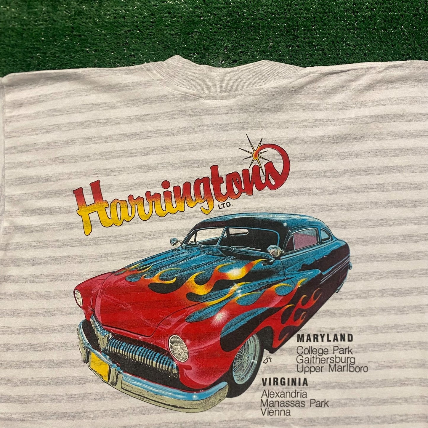 Hot Rods Vintage 90s Striped Racing T-Shirt