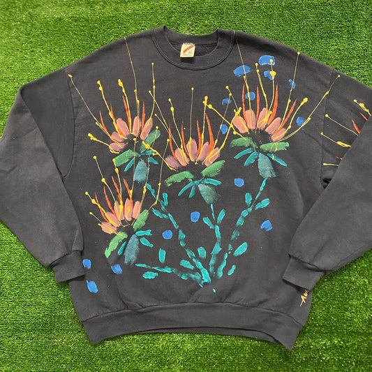 Floral Flowers Vintage 90s Nature Crewneck Sweatshirt