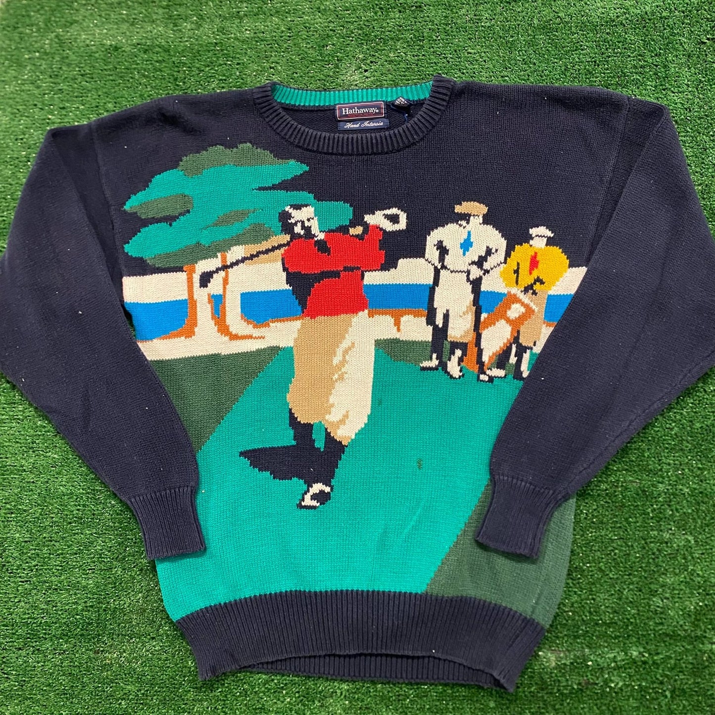 Golf Art Vintage 90s Knit Sweater