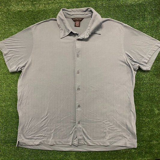 Gray Vertical Striped Vintage Button Up Shirt