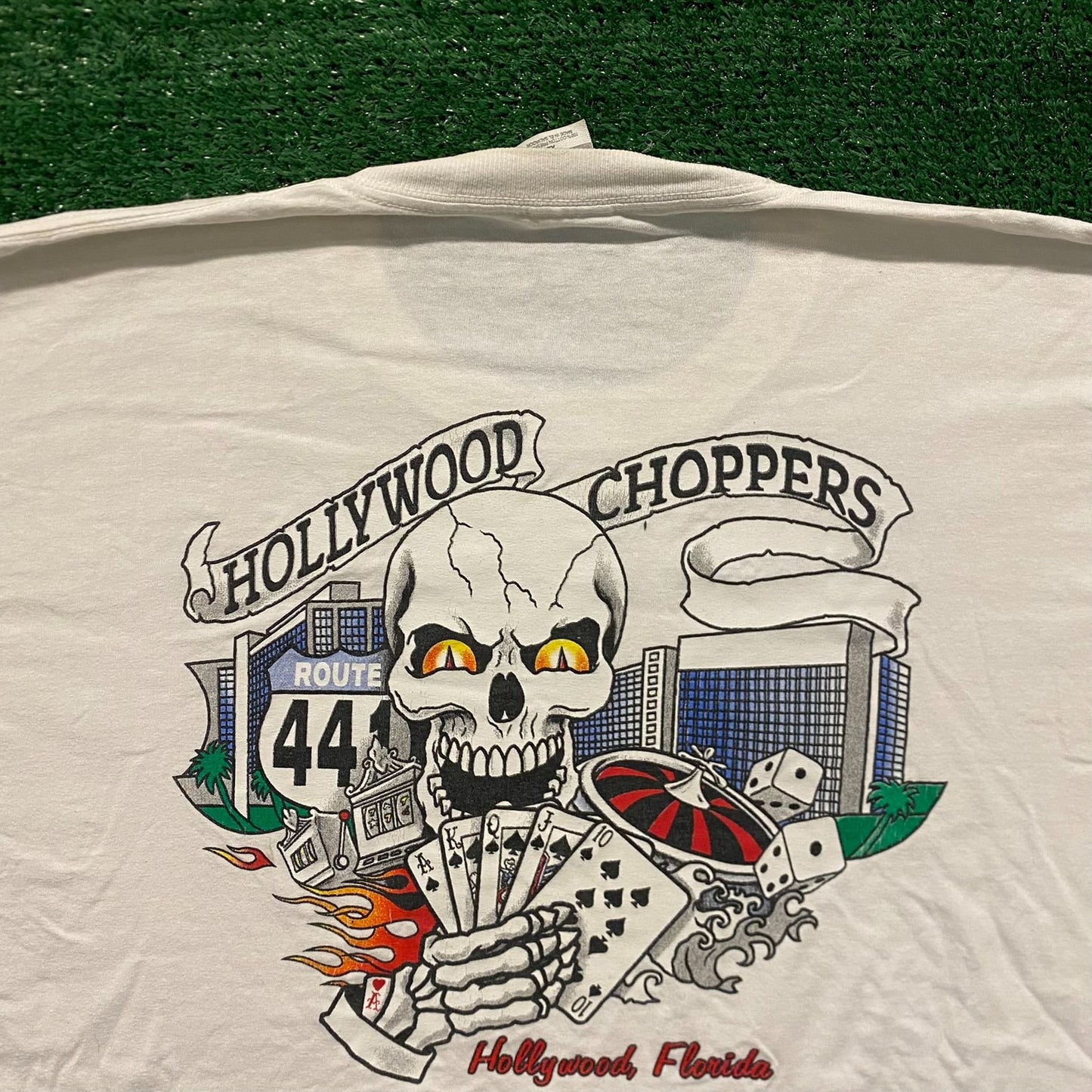 Hollywood Choppers Skull Vintage Biker T-Shirt