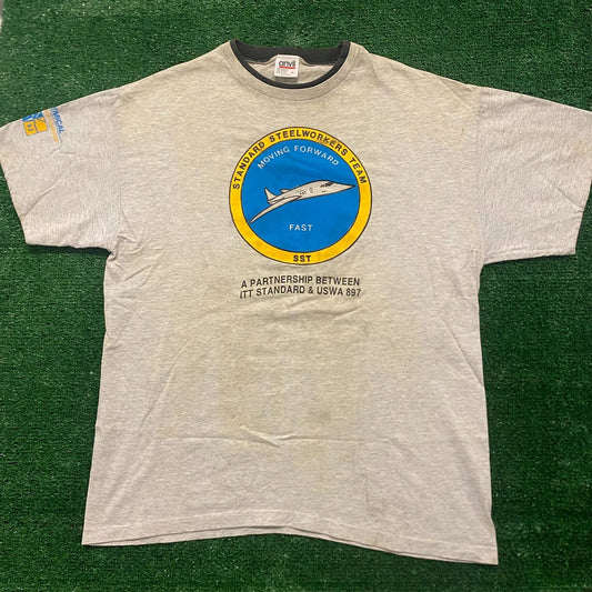 Airplane Vintage 90s Workwear Industrial T-shirt
