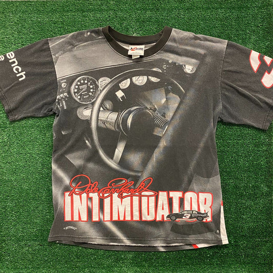 Dale Earnhardt Vintage 90s NASCAR AOP T-Shirt