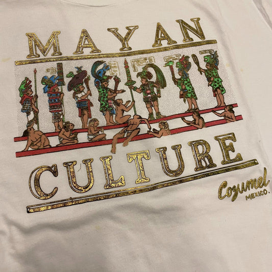 Vintage 90s Ancient Mayan Cozumel Mexico Tourist T-Shirt