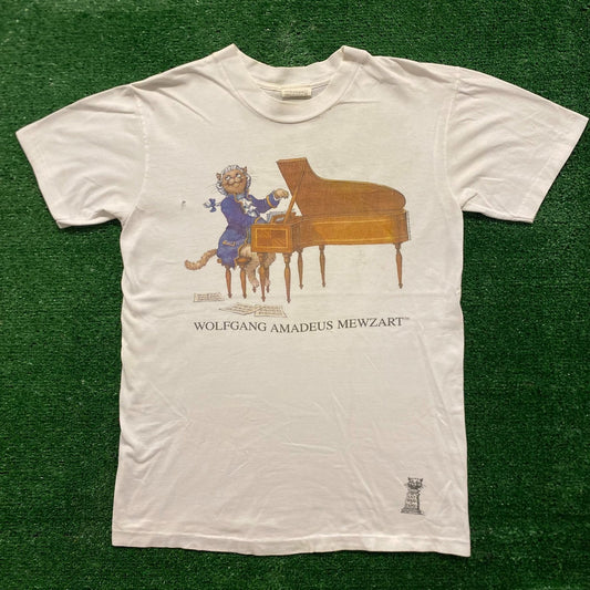 Mozart Cartoon Cats Vintage 90s Parody Humor T-Shirt