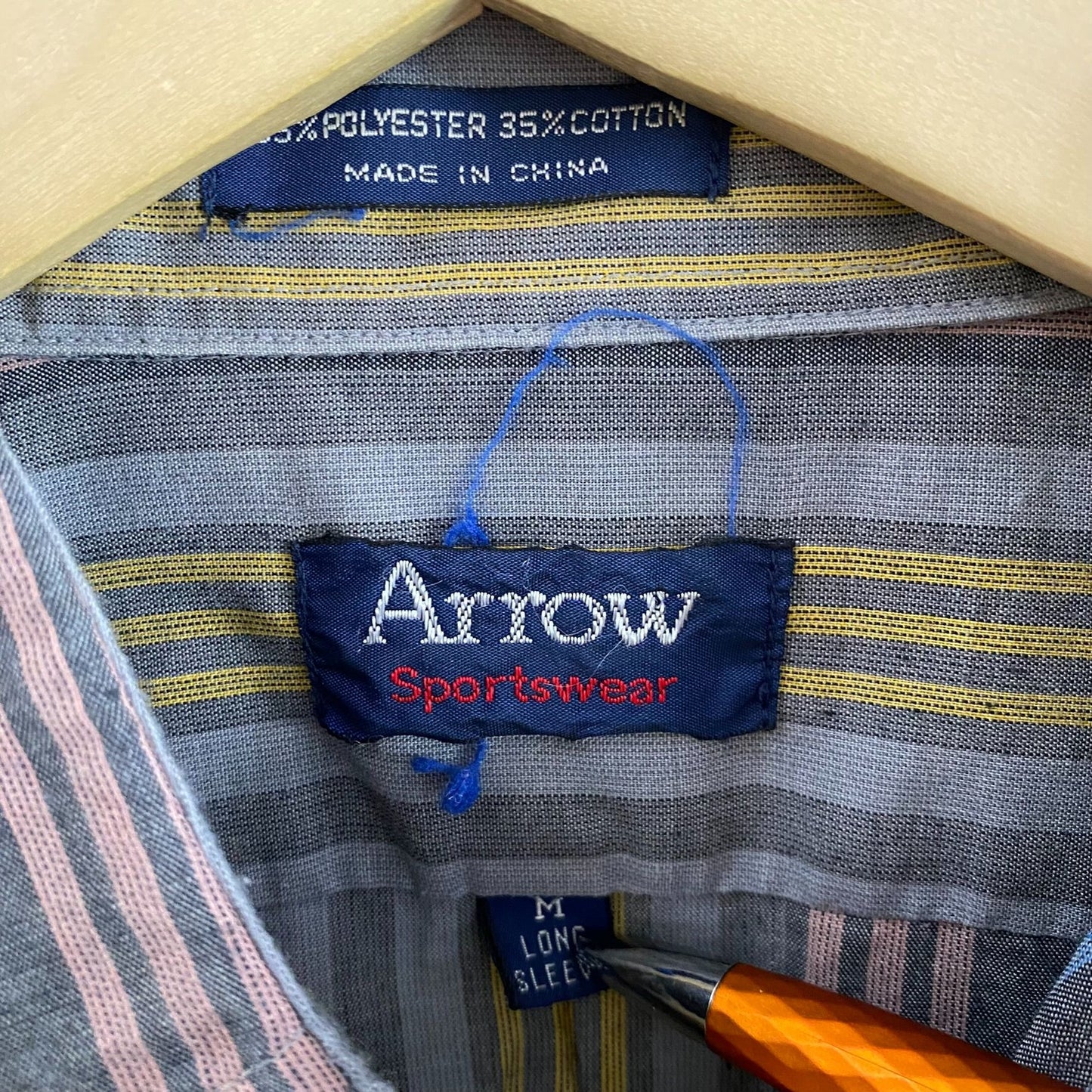 Arrow Gray Striped L/S Shirt