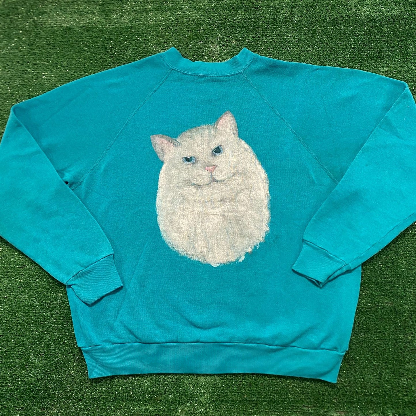 Cats Art Painting Vintage 90s Animal Crewneck Sweatshirt