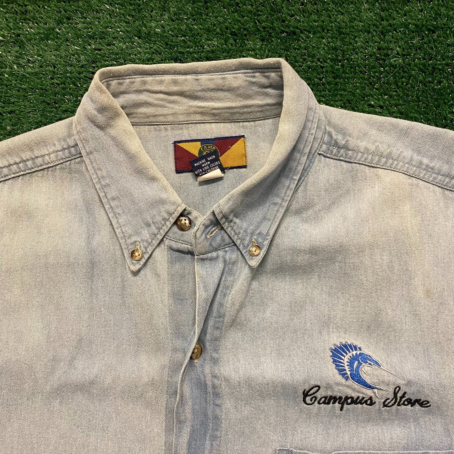 Fish Campus Store Vintage Denim Button Up Shirt