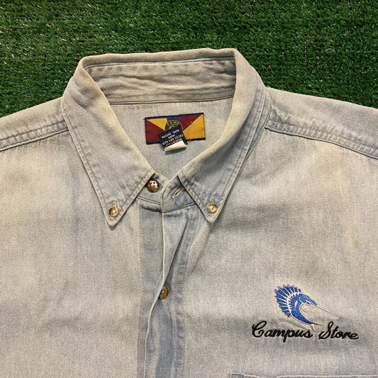 Fish Campus Store Vintage Denim Button Up Shirt