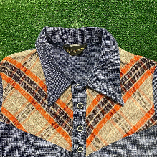 Plaid Vintage 80s Rugby Polo Shirt Sweater