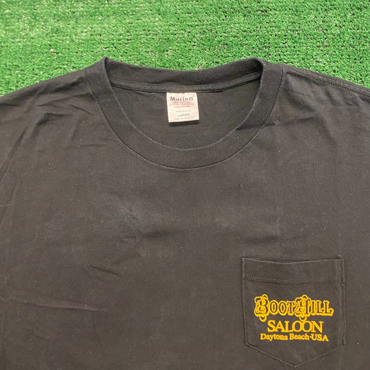 Boot Hill Saloon Spades Vintage Biker T-Shirt