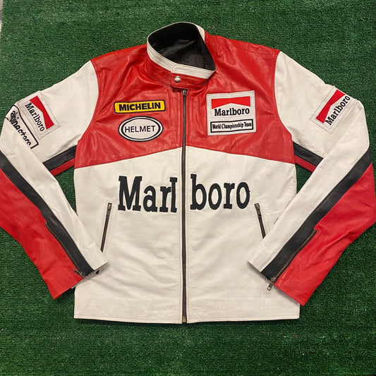 Marlboro Vintage 90s Leather Racing Jacket
