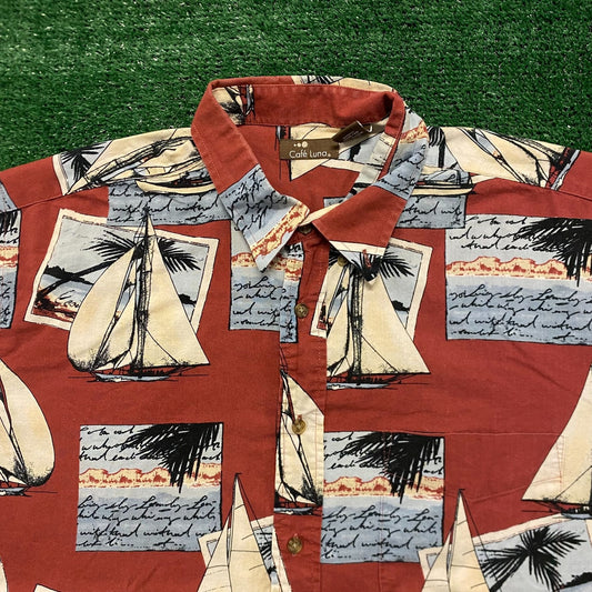 Sailfish Sailing Vintage Printed Hawaiian Shirt