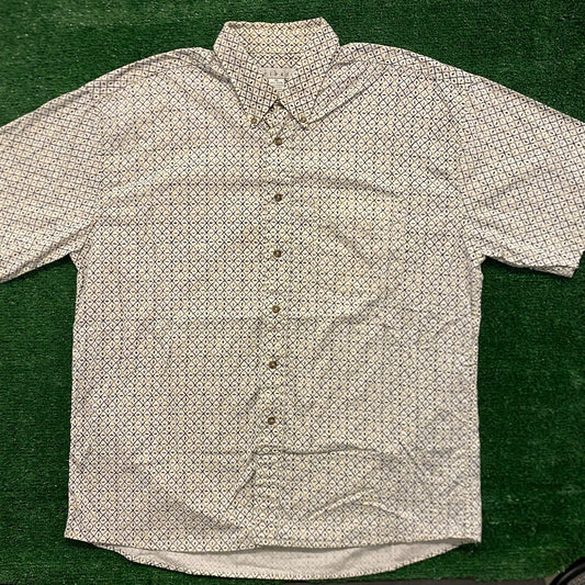 Geometric Diamonds Vintage Button Up Shirt