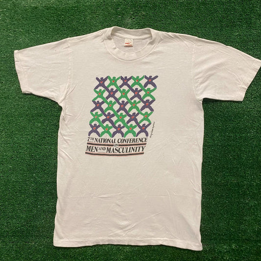 Vintage 80s Essential Human Tessellation Masculinity Single Stitch T-Shirt