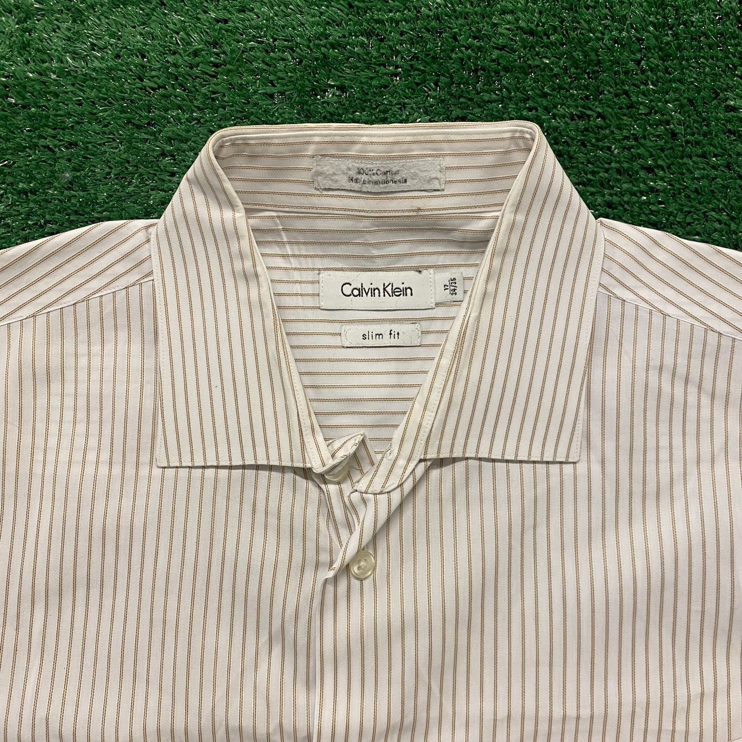Calvin Klein Striped Button Up Dress Shirt