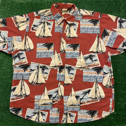 Sailfish Sailing Vintage Printed Hawaiian Shirt