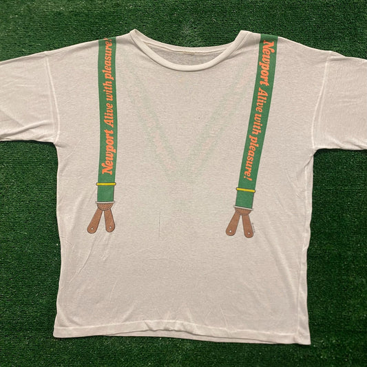 Newport Pleasure Suspenders Vintage 90s T-Shirt