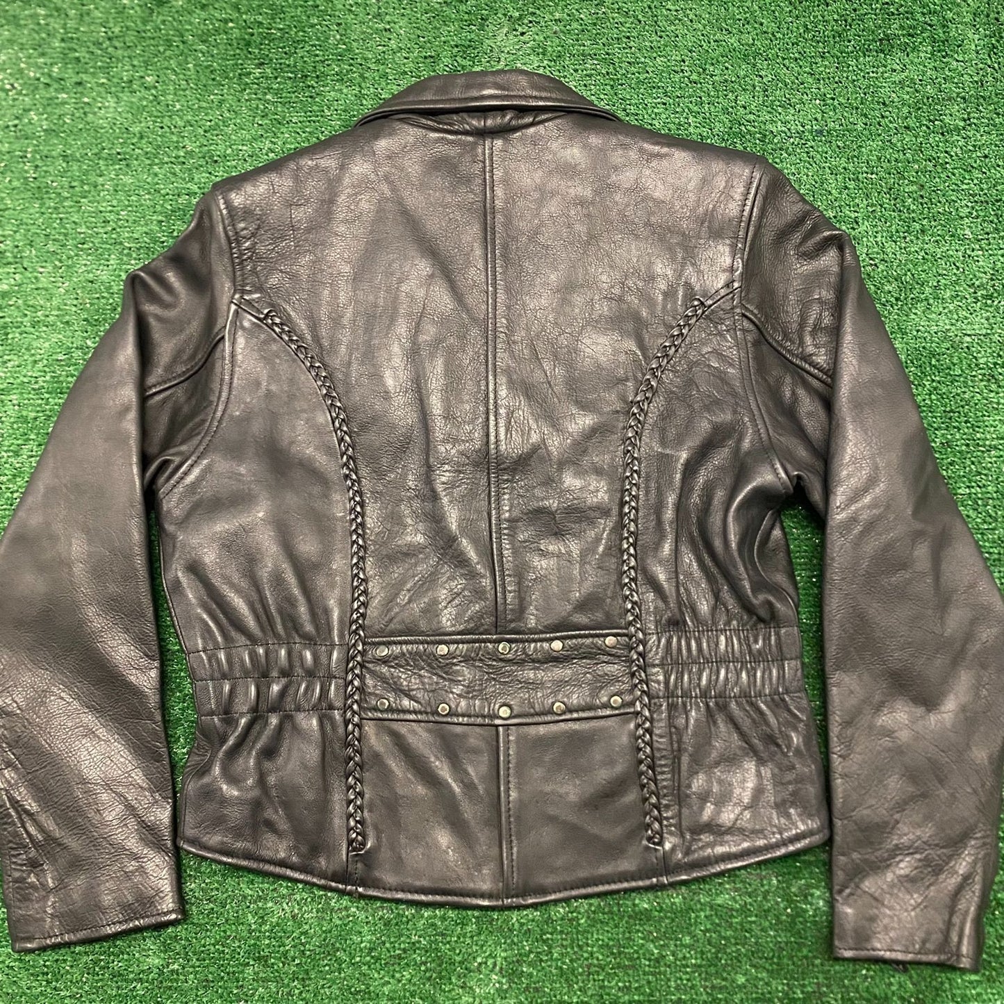 Biker Style Vintage Leather Motorcycle Moto Jacket