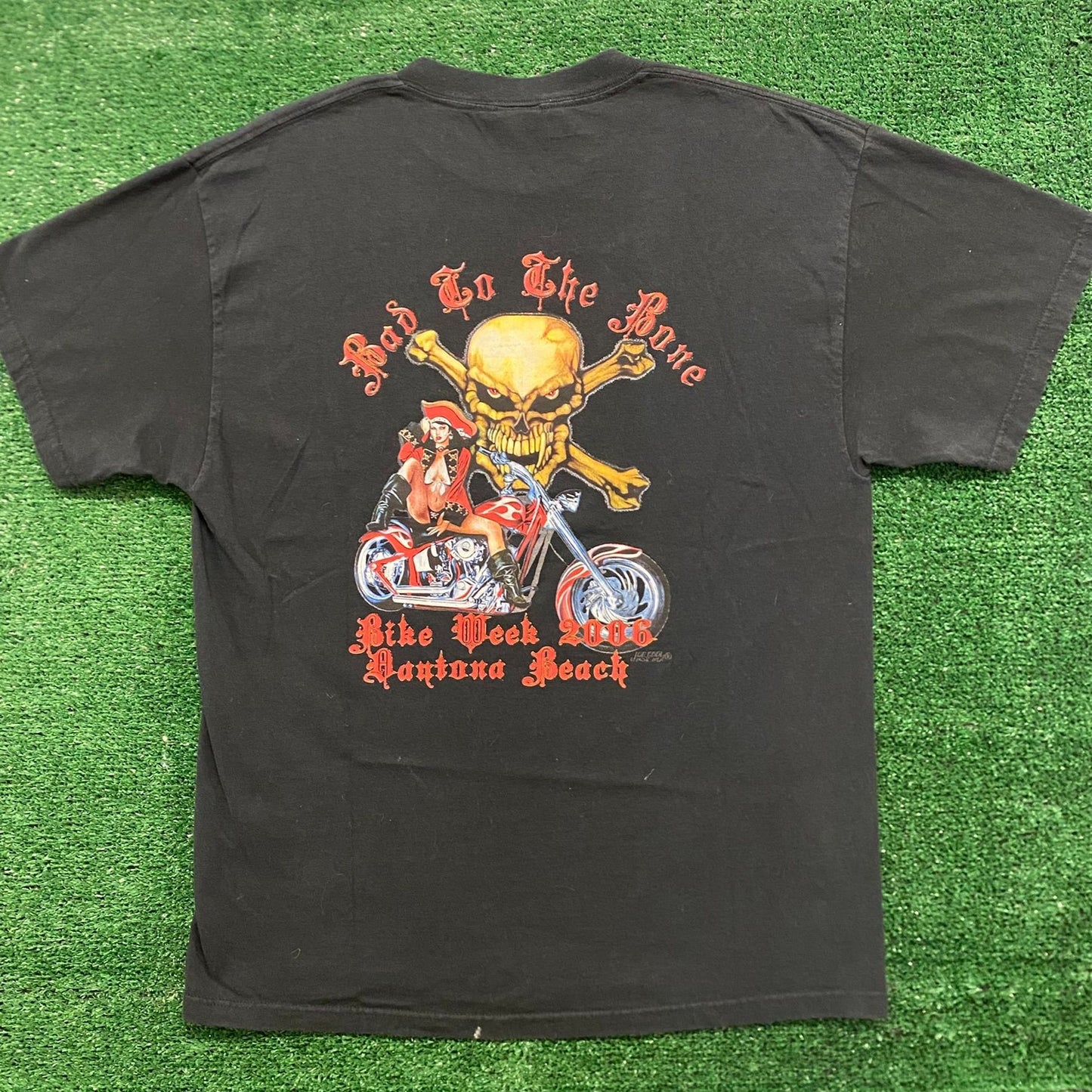Daytona Bike Week Skull Pirate Vintage Biker T-Shirt