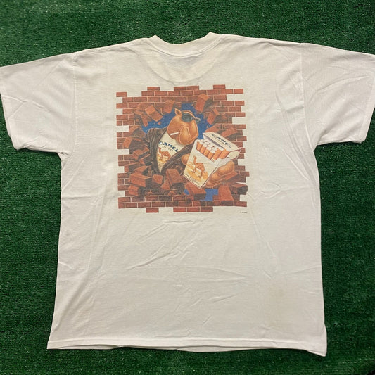 Joe Camel Brick Wall Vintage 90s Smoking T-Shirt