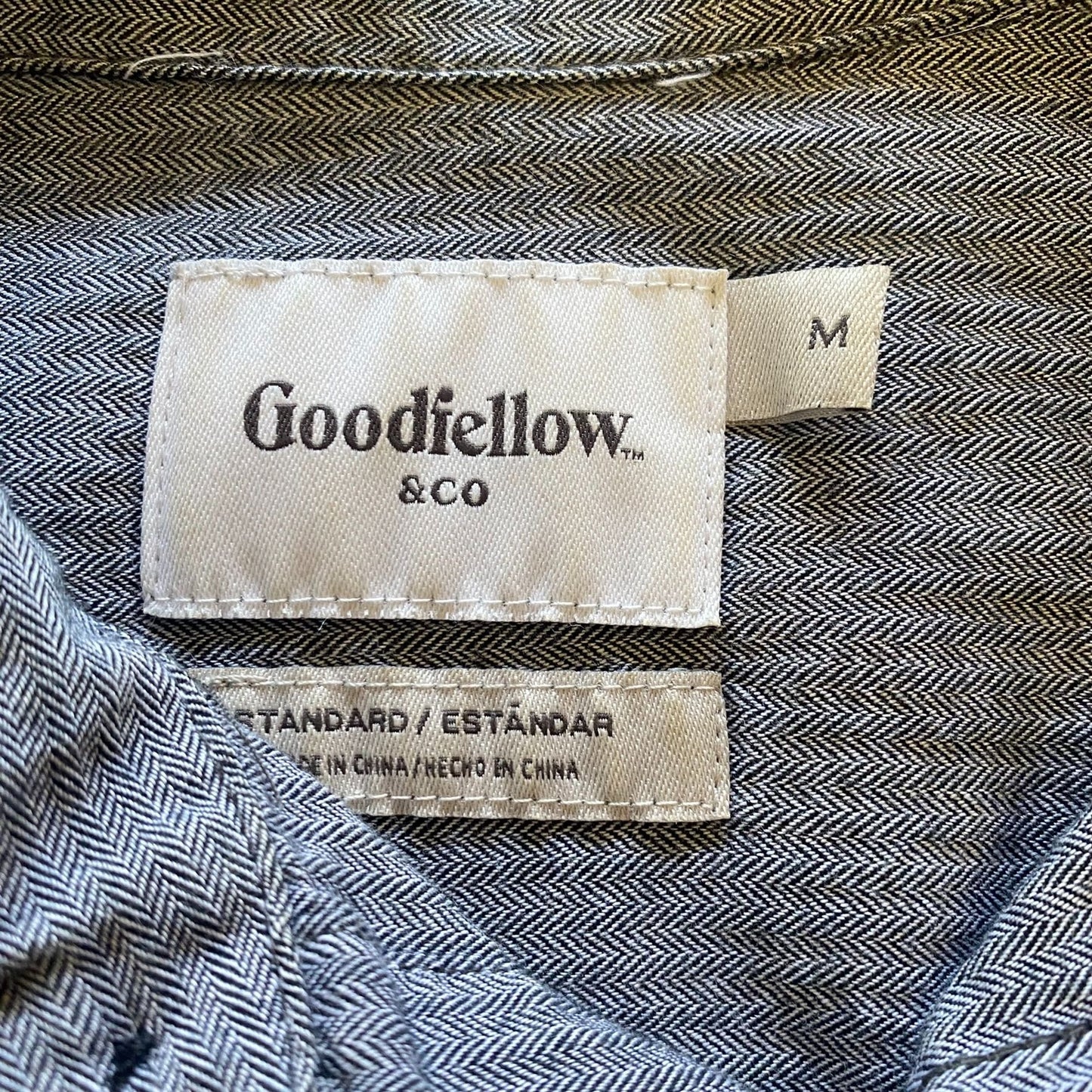 Goodfellow Herringbone Gray Shirt