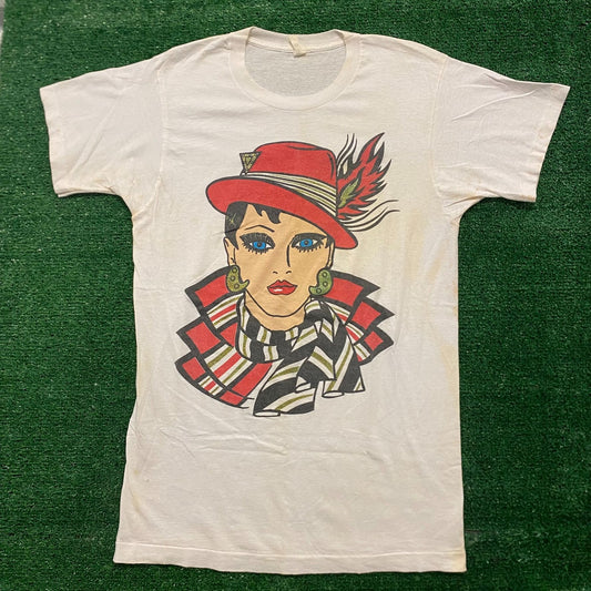 Vintage 80s Comic Woman Art Single Stitch T-Shirt