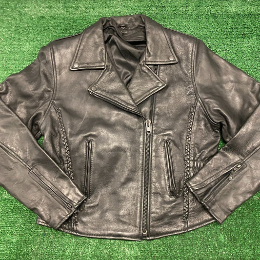 Biker Style Vintage Leather Motorcycle Moto Jacket