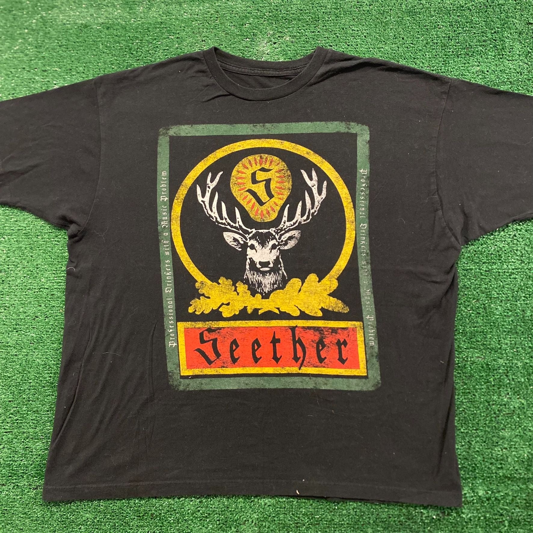 Seether Bandmerch Seether Jagermeister Vintage Metal Band T-Shirt – Agent Thrift