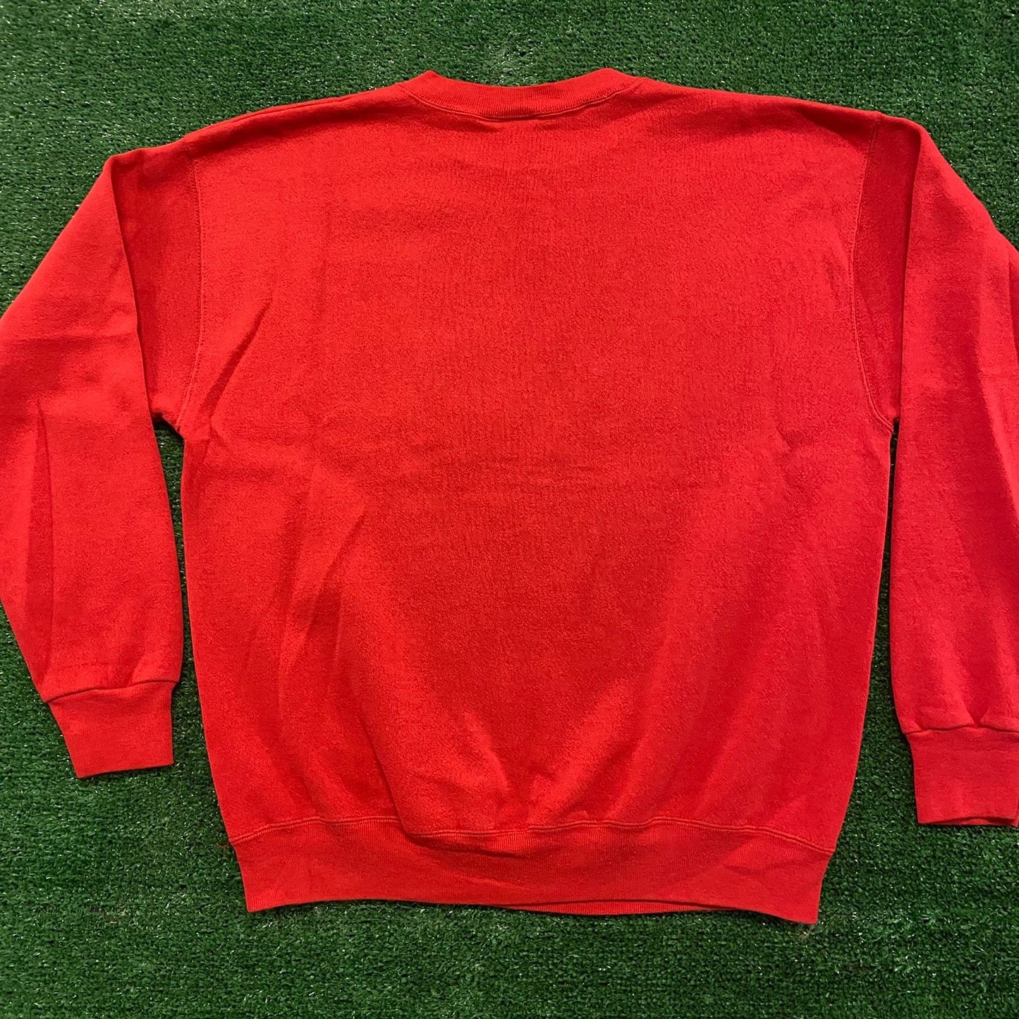 Red Basic Plain Blank Vintage 90s Crewneck Sweatshirt