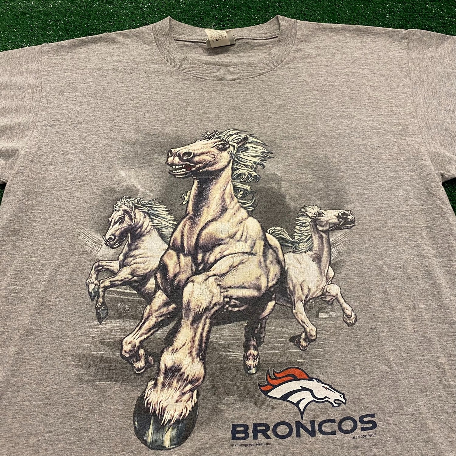 Vintage Denver Broncos T Shirt Tee Lee Sport Made USA Size 