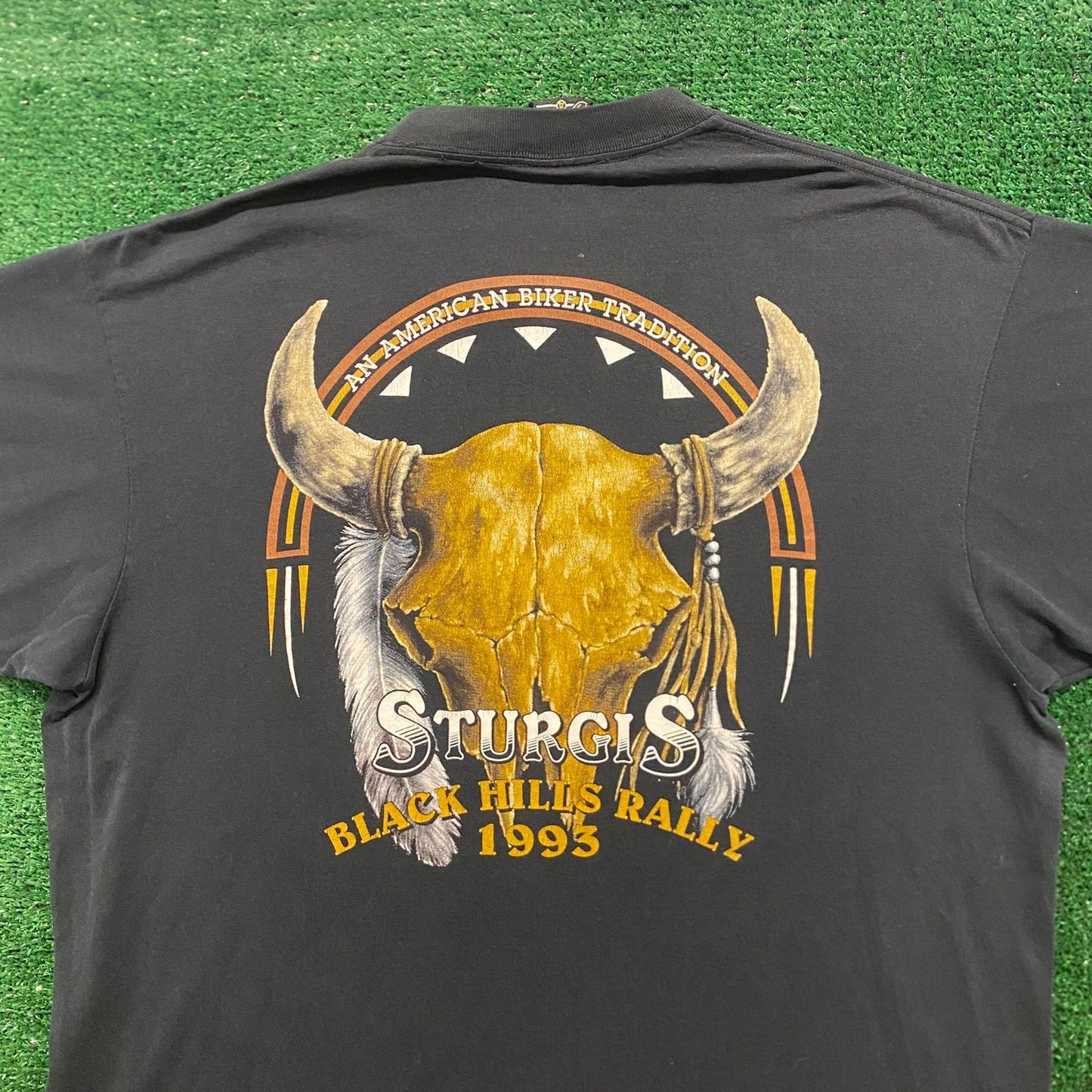 Sturgis Rally Vintage 3D Emblem Western Biker T-Shirt