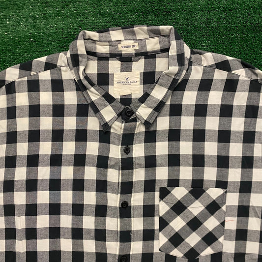 American Eagle Plaid Vintage Button Up Shirt