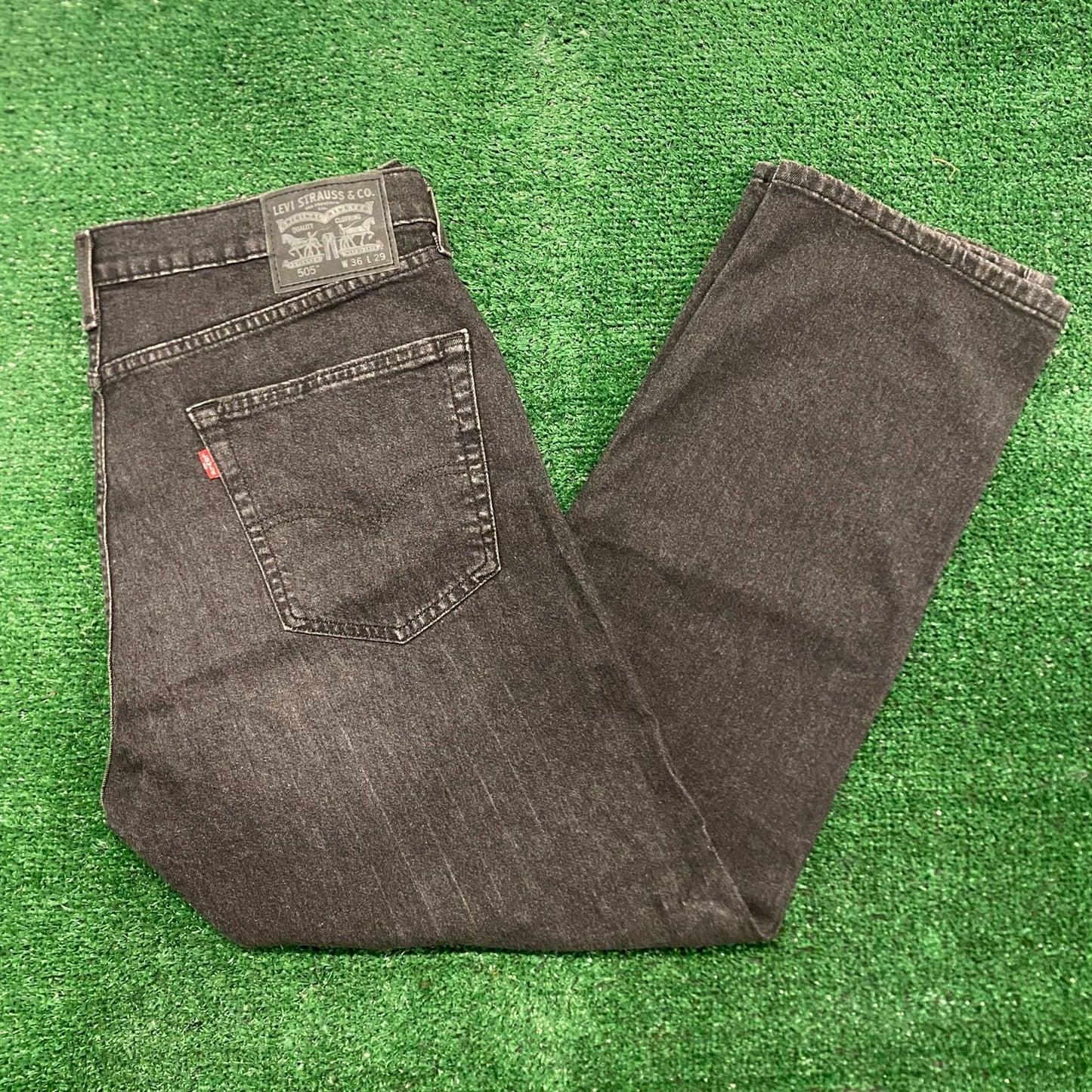 Levi's 505 Black Straight Fit Denim Jeans Pants