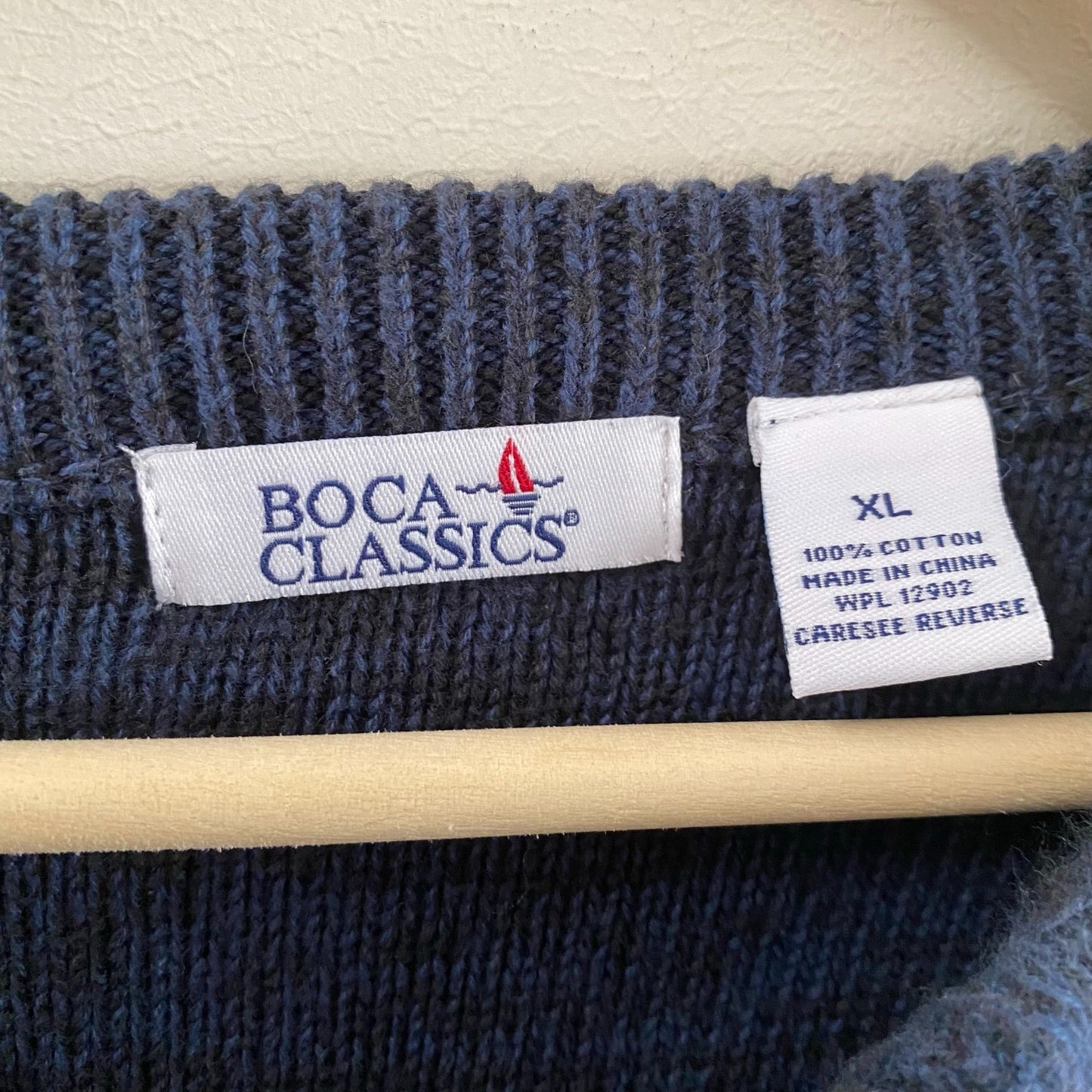 Boca Classics Navy Henley Sweater