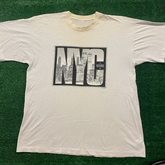 NYC New York Skyline Vintage 90s Grunge Tourist T-Shirt