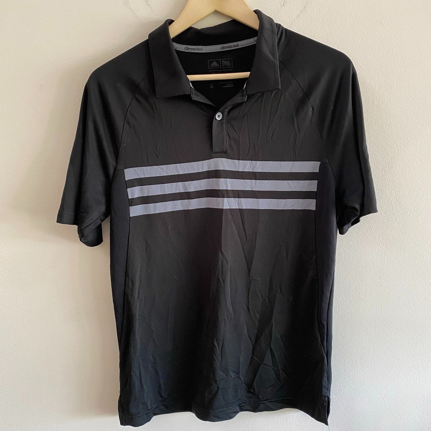 Black Adidas Chest Stripe Polo