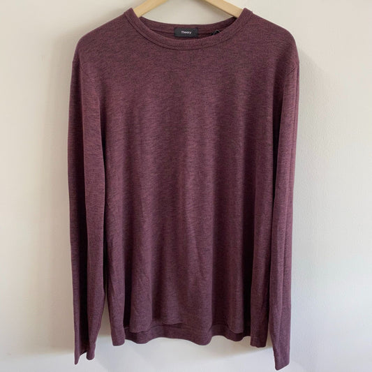 Theory Red Speckled L/S Tee