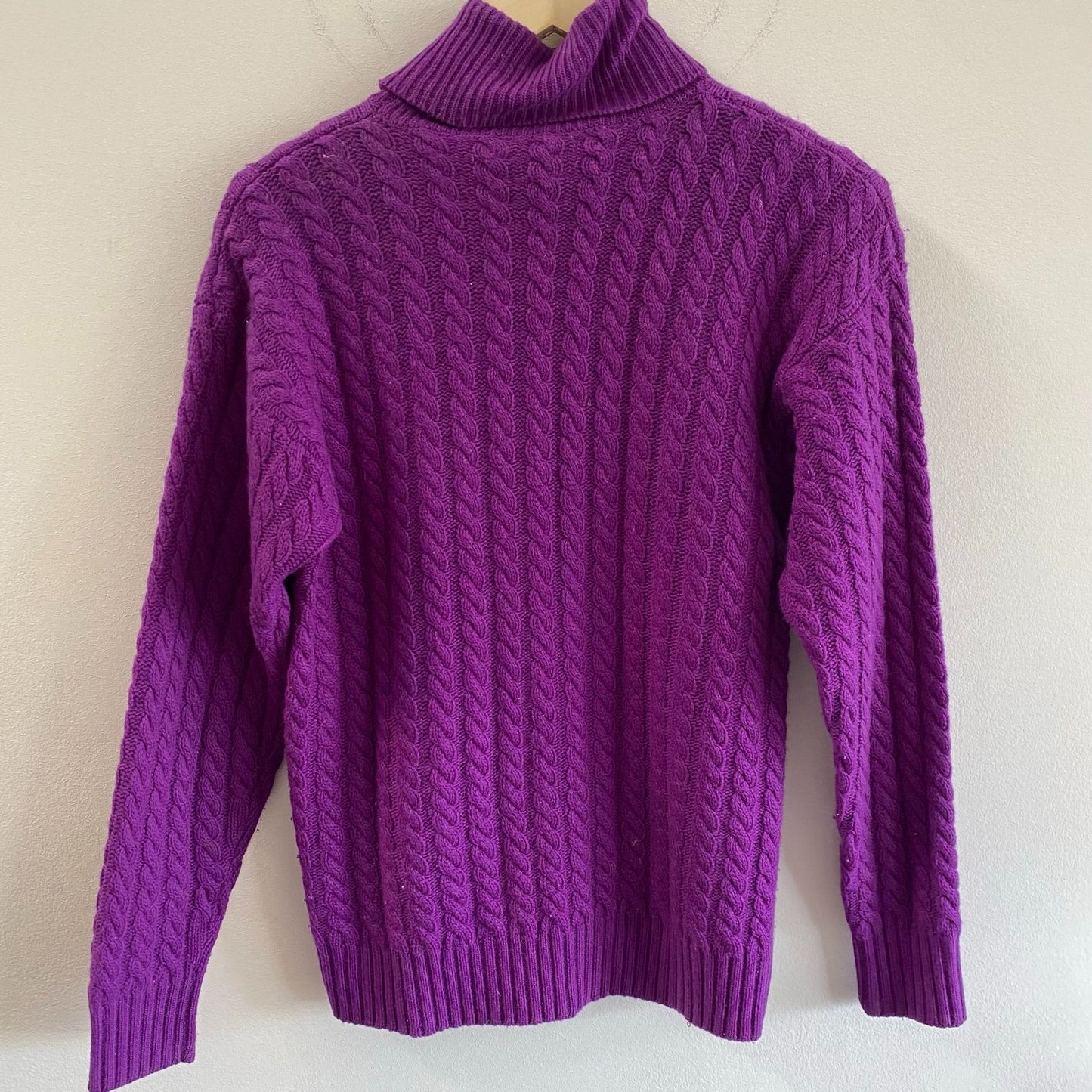 Cable Knit 100% Cashmere Turtleneck Sweater