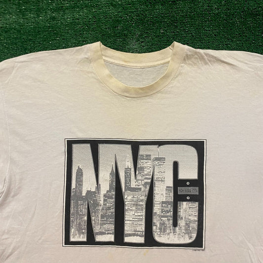 NYC New York Skyline Vintage 90s Grunge Tourist T-Shirt