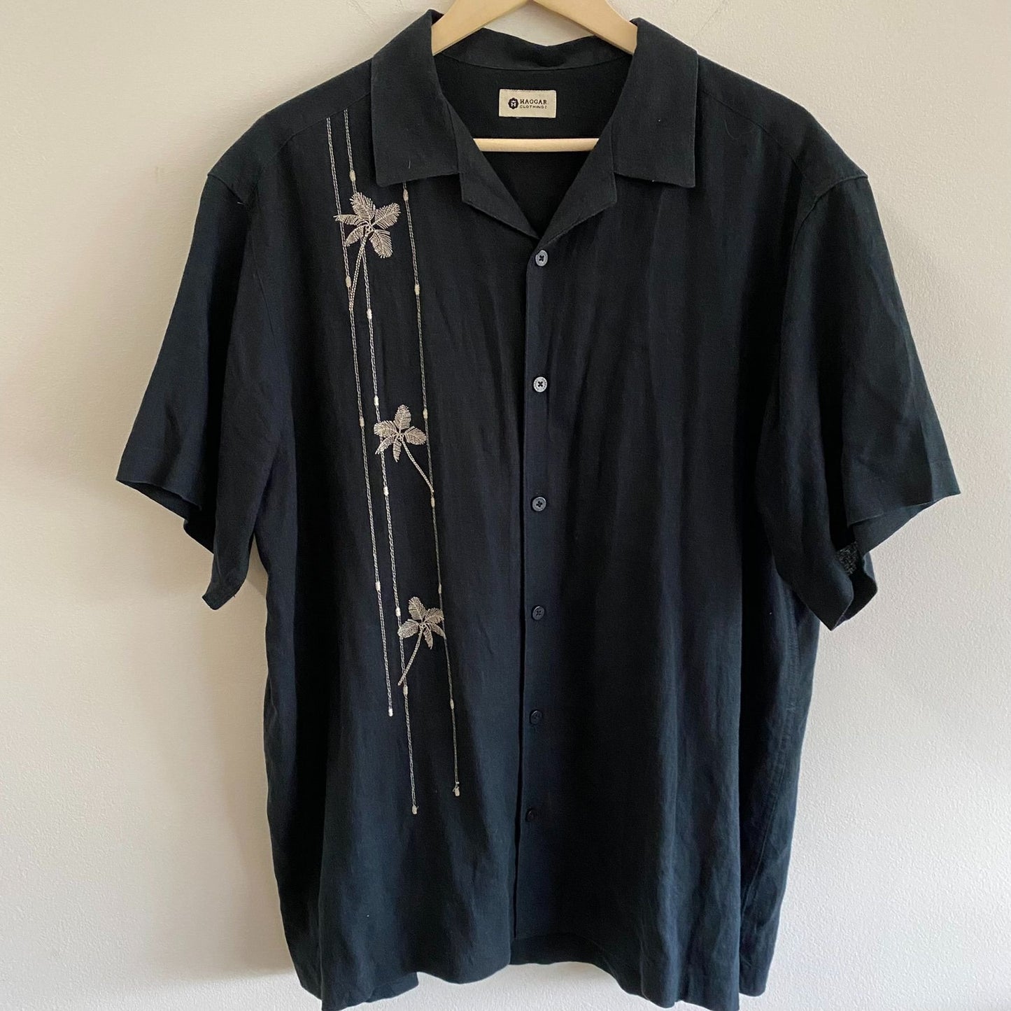 Haggar Black Floral S/S Shirt