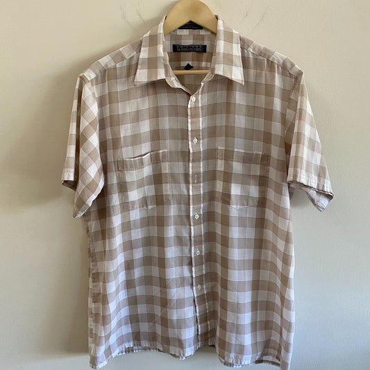 Van Heuen Checkered Beige S/S Shirt