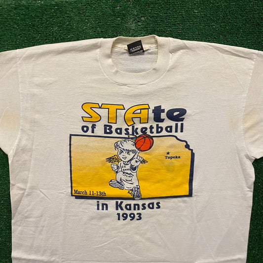 Kansas Basketball Angel Vintage 90s Sports T-Shirt