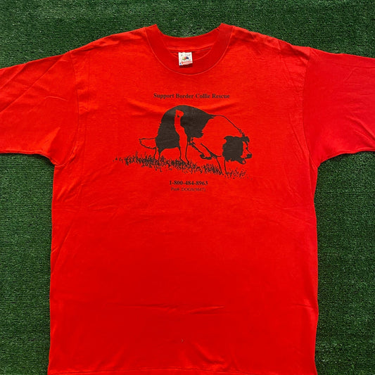 Border Collie Rescue Dogs Vintage Animals T-Shirt
