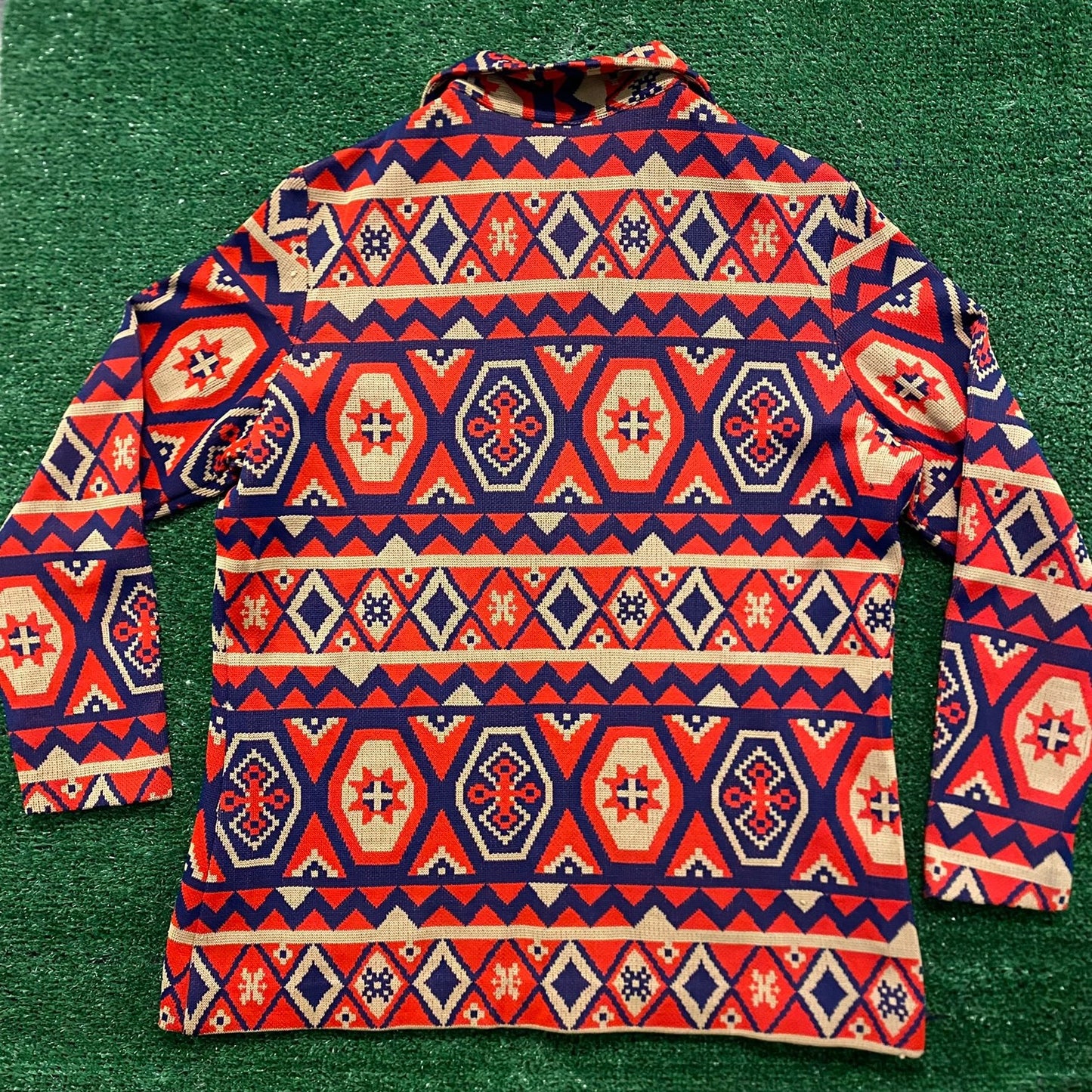 Vintage 80s Essential Aztec Geometric Quarter Zip Pullover