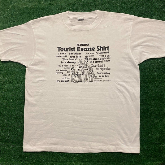 Florida Tourist Excuses Vintage 90s T-Shirt