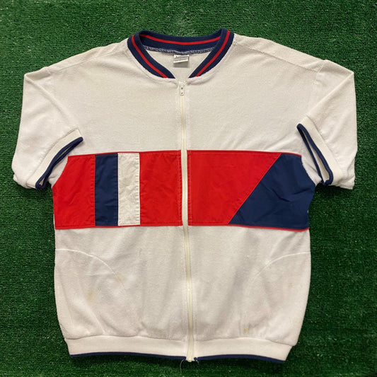 Jantzen Vintage 80s Terry Cloth Polo Shirt