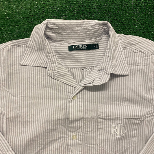 Ralph Lauren Striped Monogram Vintage Preppy Casual Shirt